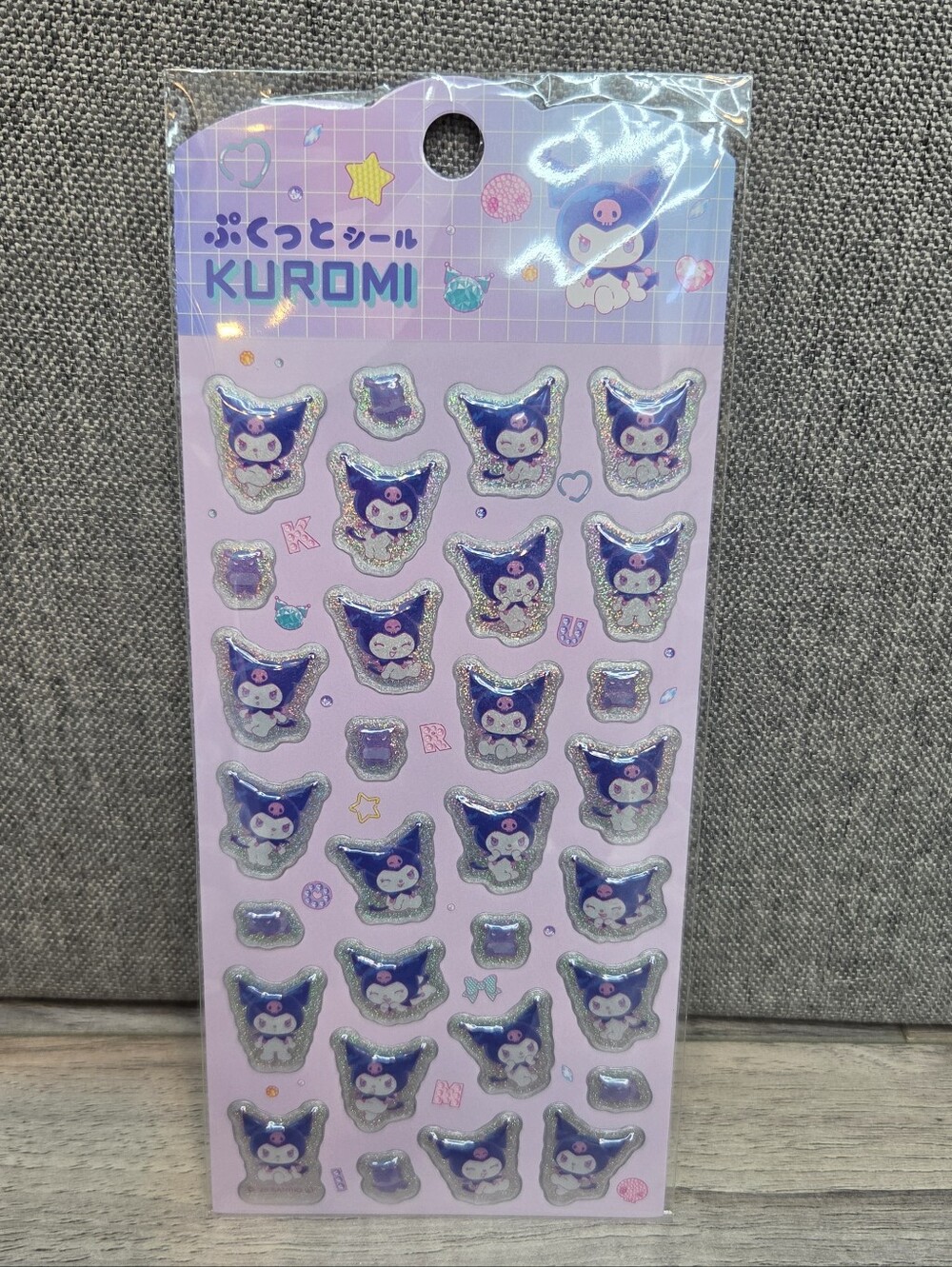 Japan Exclusive Kuromi Puffy Glitter Stickers Sanrio Japan
